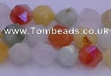 CMQ412 15.5 inches 8mm faceted nuggets mixed jade beads