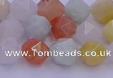 CMQ413 15.5 inches 10mm faceted nuggets mixed jade beads