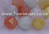 CMQ414 15.5 inches 12mm faceted nuggets mixed jade beads