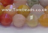 CMQ428 15.5 inches 10mm faceted round natural mixed quartz beads