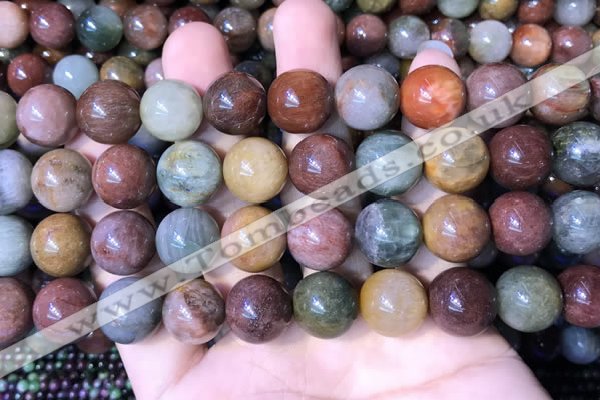 CMQ445 15.5 inches 14mm round mixed rutilated quartz beads