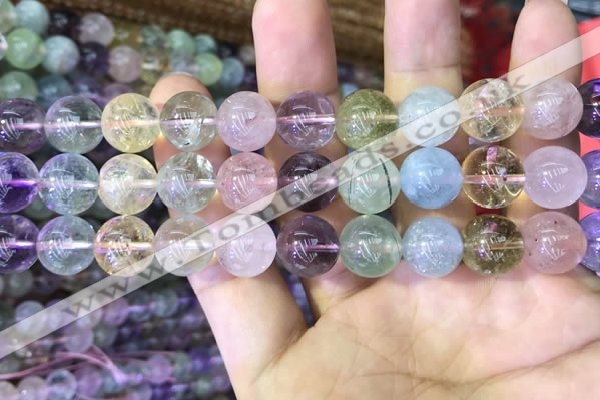 CMQ453 15.5 inches 12mm round rainbow quartz beads wholesale