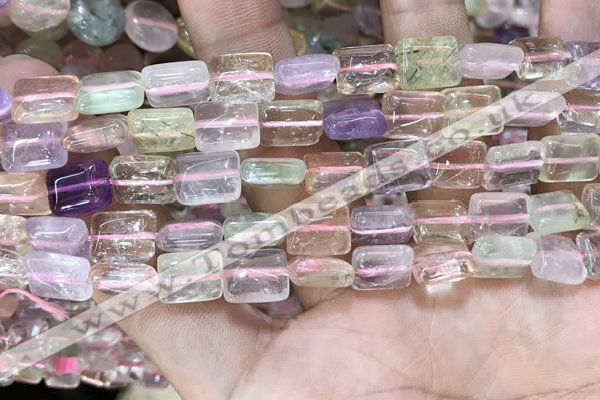 CMQ505 15.5 inches 8*10mm rectangle colorfull quartz beads wholesale