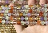 CMQ550 15.5 inches 8mm faceted round colorfull quartz beads