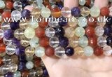 CMQ553 15.5 inches 10mm faceted round colorfull quartz beads