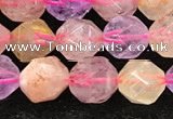 CMQ566 15.5 inches 8mm faceted nuggets mixed quartz beads