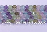 CMQ578 15.5 inches 12mm faceted round mixed quartz beads