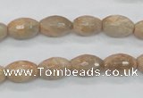 CMS101 15.5 inches 8*12mm faceted rice moonstone gemstone beads