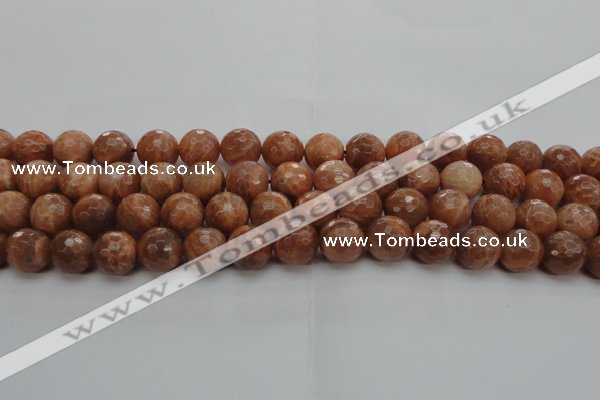 CMS1015 15.5 inches 12mm faceted round AA grade moonstone beads