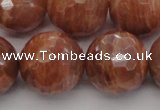 CMS1018 15.5 inches 18mm faceted round AA grade moonstone beads