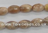 CMS102 15.5 inches 10*14mm faceted rice moonstone gemstone beads