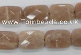 CMS104 15.5 inches 13*18mm faceted rectangle moonstone gemstone beads