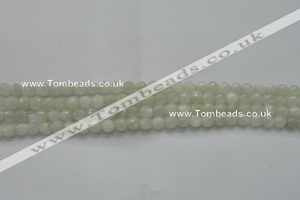 CMS1041 15.5 inches 6mm faceted round A grade white moonstone beads