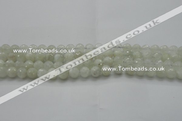 CMS1042 15.5 inches 8mm faceted round A grade white moonstone beads