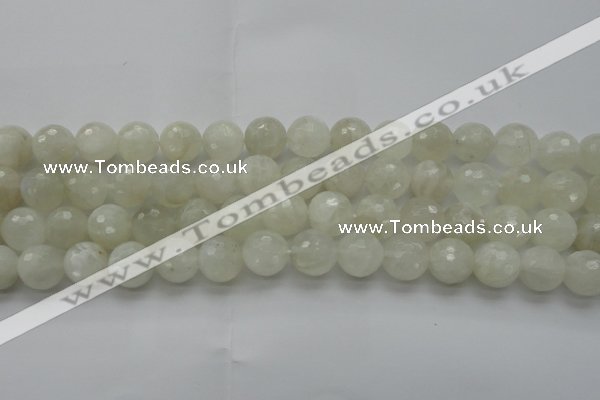 CMS1044 15.5 inches 12mm faceted round A grade white moonstone beads