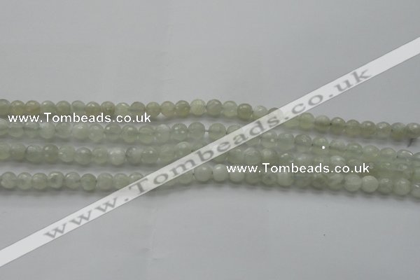 CMS1055 15.5 inches 6mm faceted round grey moonstone beads wholesale