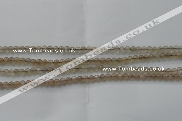 CMS1063 15.5 inches 4mm round grey moonstone beads wholesale