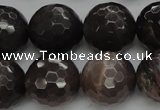 CMS1078 15.5 inches 12mm faceted round grey moonstone beads wholesale