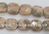 CMS109 15.5 inches 15*15mm faceted square moonstone gemstone beads