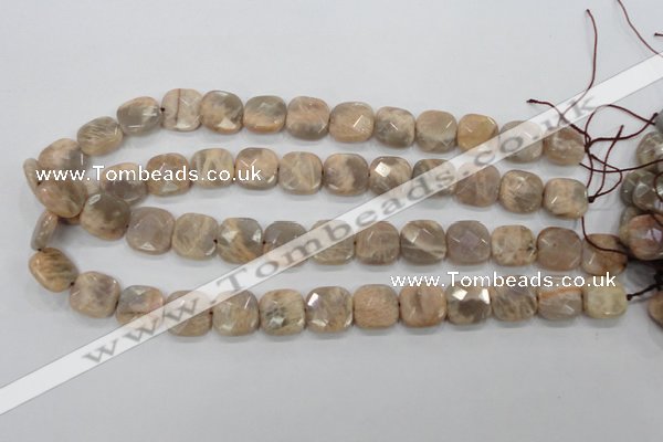 CMS109 15.5 inches 15*15mm faceted square moonstone gemstone beads