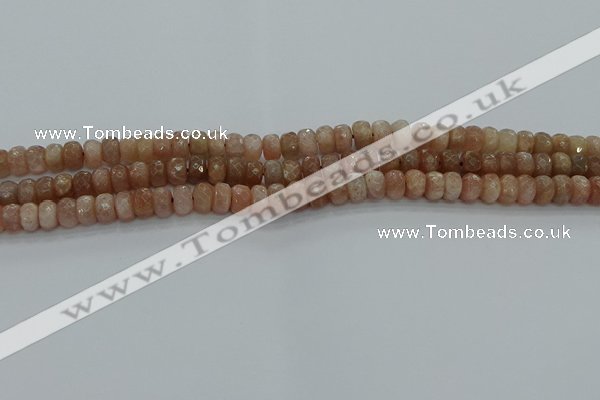 CMS1091 15.5 inches 5*8mm faceted rondelle moonstone beads