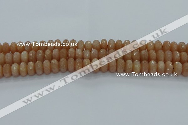 CMS1093 15.5 inches 7*12mm faceted rondelle moonstone beads