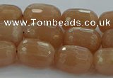 CMS1099 15.5 inches 10*14mm faceted rice moonstone gemstone beads