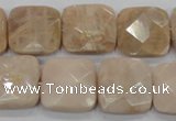 CMS110 15.5 inches 20*20mm faceted square moonstone gemstone beads