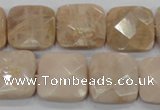 CMS110 15.5 inches 20*20mm faceted square moonstone gemstone beads