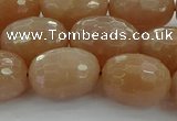 CMS1101 15.5 inches 13*18mm faceted rice moonstone gemstone beads