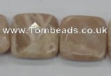 CMS111 15.5 inches 25*25mm faceted square moonstone gemstone beads