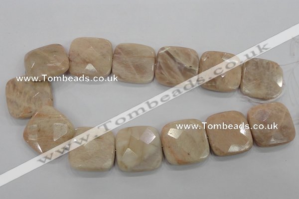 CMS112 15.5 inches 30*30mm faceted square moonstone gemstone beads