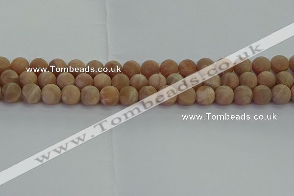 CMS1123 15.5 inches 10mm round matte moonstone gemstone beads