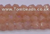 CMS1131 15.5 inches 6mm faceted nuggets peach moonstone beads