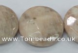 CMS117 15.5 inches 30mm faceted coin moonstone gemstone beads