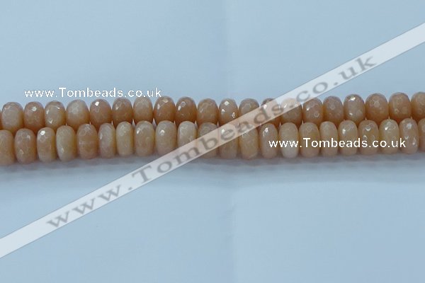 CMS1173 15.5 inches 7*12mm faceted rondelle moonstone beads