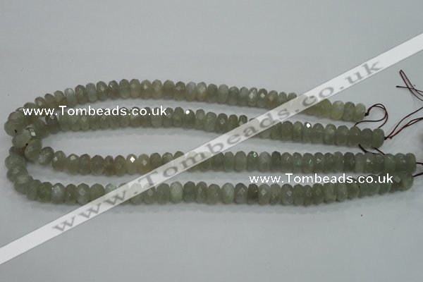 CMS128 15.5 inches 6*10mm faceted rondelle moonstone gemstone beads