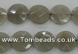 CMS130 15.5 inches 14mm faceted coin moonstone gemstone beads