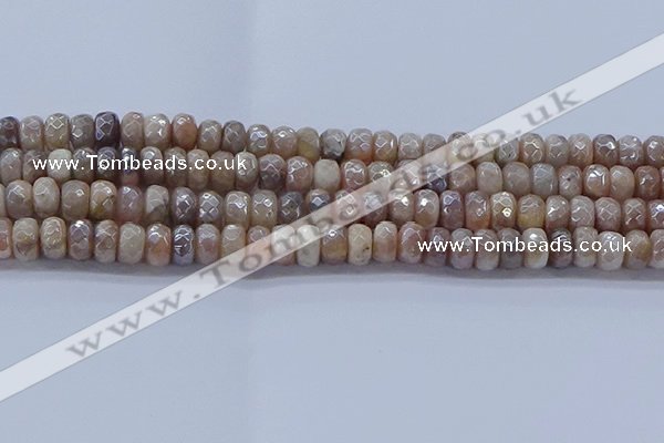 CMS1322 15.5 inches 5*8mm faceted rondelle AB-color moonstone beads