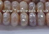 CMS1323 15.5 inches 6*10mm faceted rondelle AB-color moonstone beads