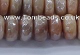 CMS1324 15.5 inches 7*12mm faceted rondelle AB-color moonstone beads