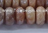 CMS1326 15.5 inches 8*16mm faceted rondelle AB-color moonstone beads