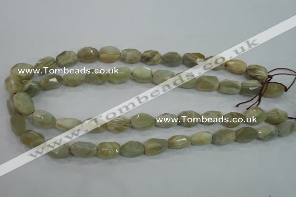 CMS133 15.5 inches 10*16mm faceted nugget moonstone gemstone beads