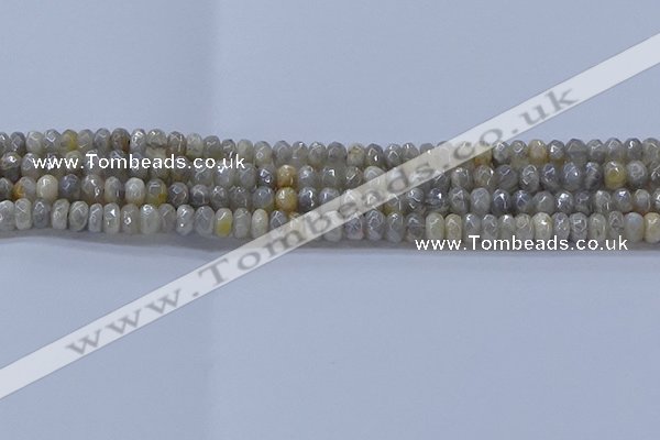 CMS1331 15.5 inches 4*6mm faceted rondelle AB-color grey moonstone beads