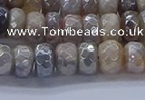 CMS1332 15.5 inches 5*8mm faceted rondelle AB-color grey moonstone beads