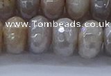 CMS1336 15.5 inches 8*16mm faceted rondelle AB-color grey moonstone beads