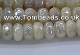 CMS1341 15.5 inches 4*6mm faceted rondelle AB-color white moonstone beads