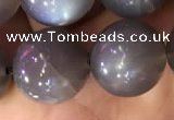 CMS1425 15.5 inches 14mm round black moonstone beads wholesale