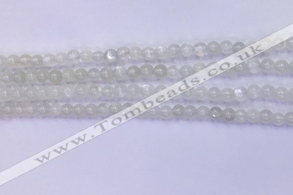 CMS1485 15.5 inches 4mm round white moonstone beads wholesale