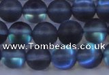 CMS1518 15.5 inches 10mm round matte synthetic moonstone beads